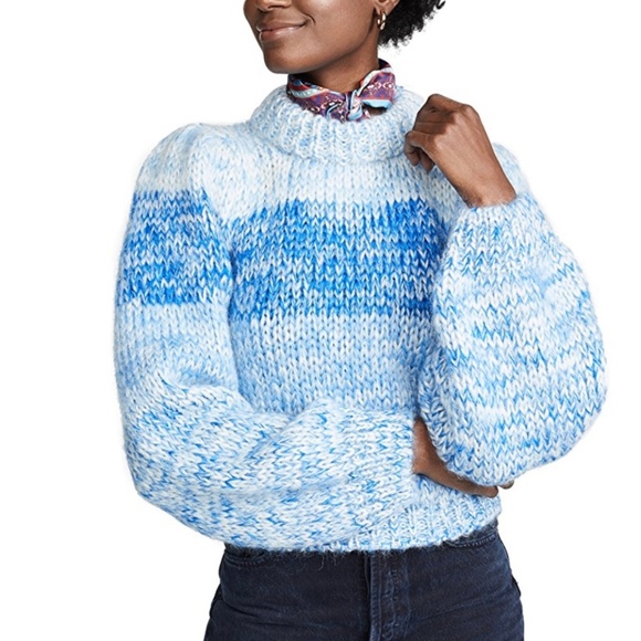 Ganni Hand Knit Wool Mohair Sweater 